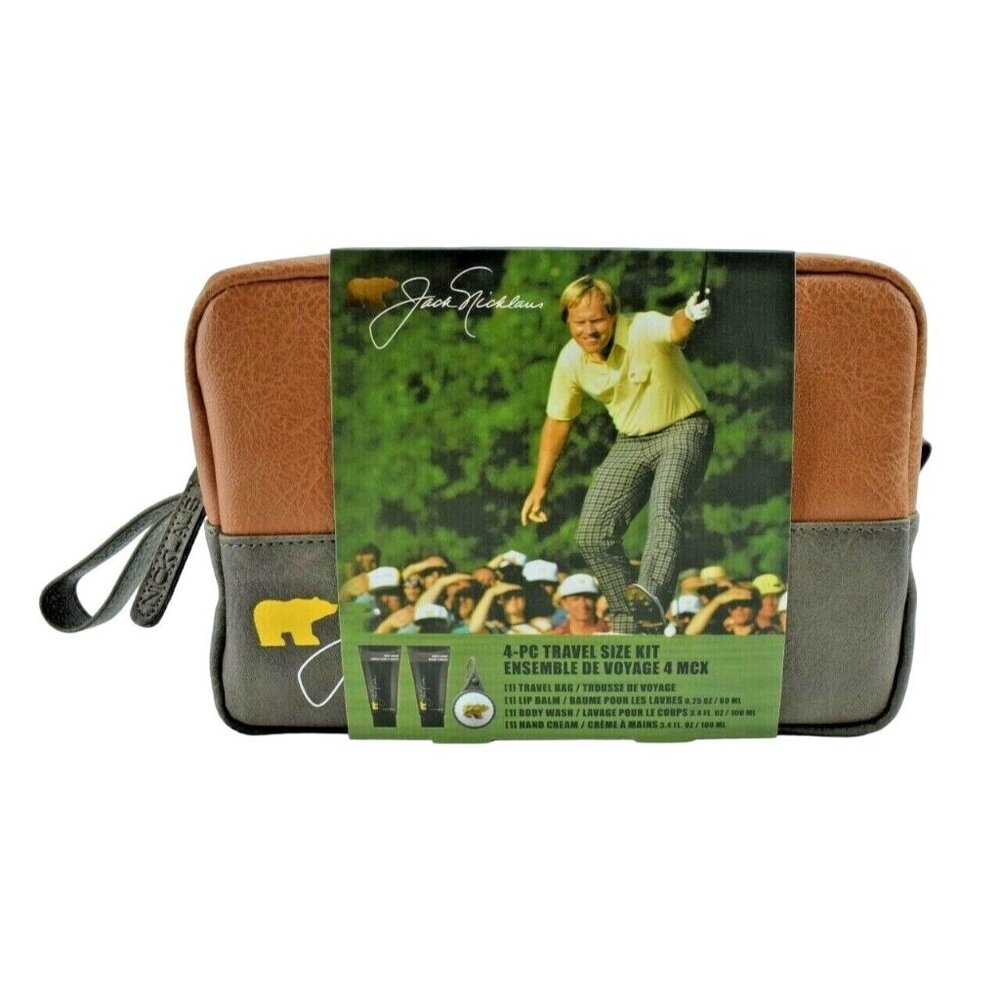 Jack Nicklaus Mens 4 Piece Travel Size Kit Toiletries Bag New